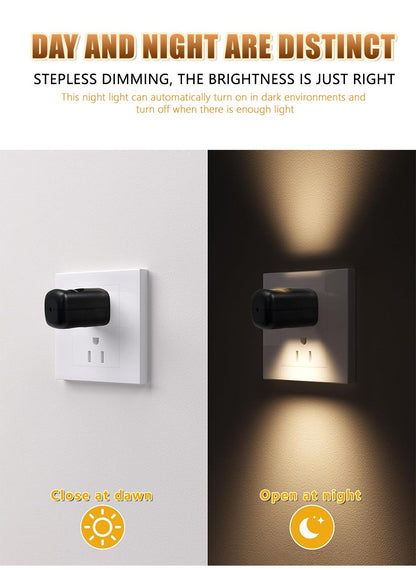 🌙LED Wall Socket Night Light – Smart Plug-in Lamp with Auto Sensor for Home