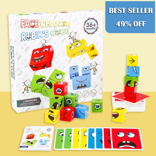 🎭 50% OFF HOT SALE! ✨ 5D Puzzle Educational Faces Changing Game - Interactive Family Activity with Rotating Expressions for Creative Learning 👨‍👩‍👧‍👦🔁