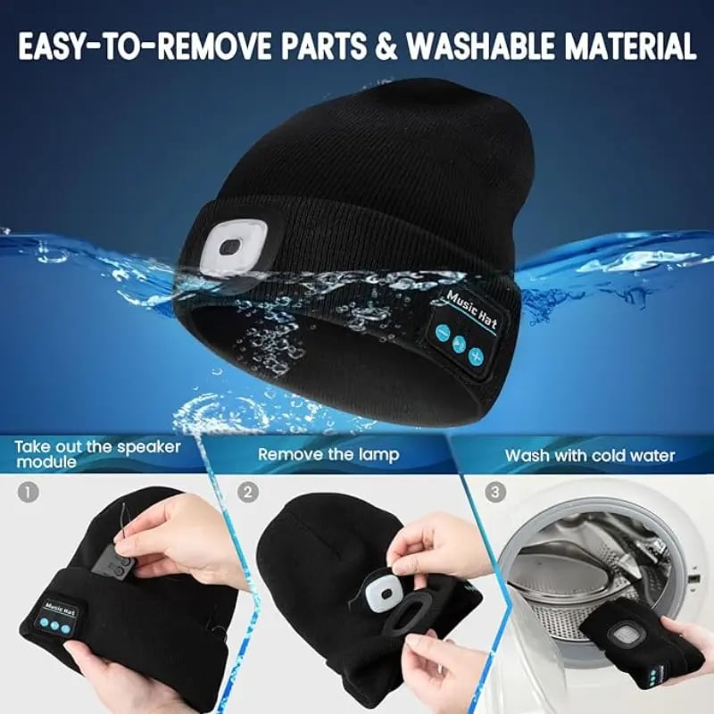 🎄LED Bluetooth Beanie Hat – Wireless Music Knit Cap with Light