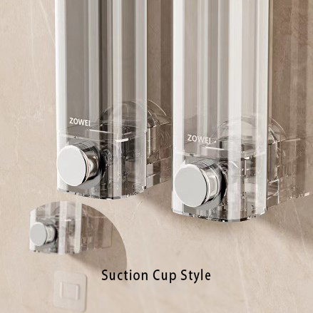 2-Pack Wall Soap Dispenser – Refillable Transparent Shower Bottles