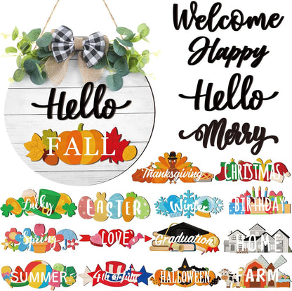 🎉Interchangeable Wooden Gnome Welcome Sign🎈