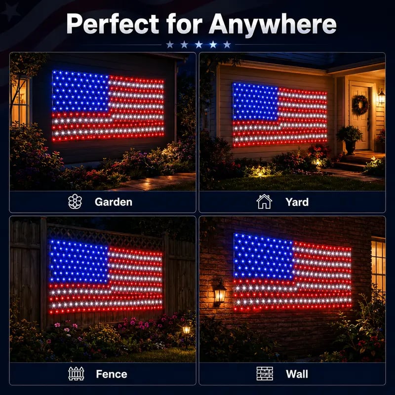 🔥49% Off Sale on July 4-----Solar American Flag Lights Outdoor