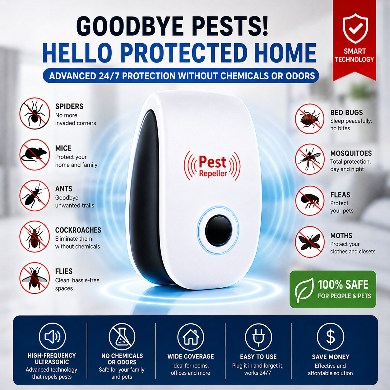 PEST REPELLER| Repelente Ultrasonico De Plagas Potente