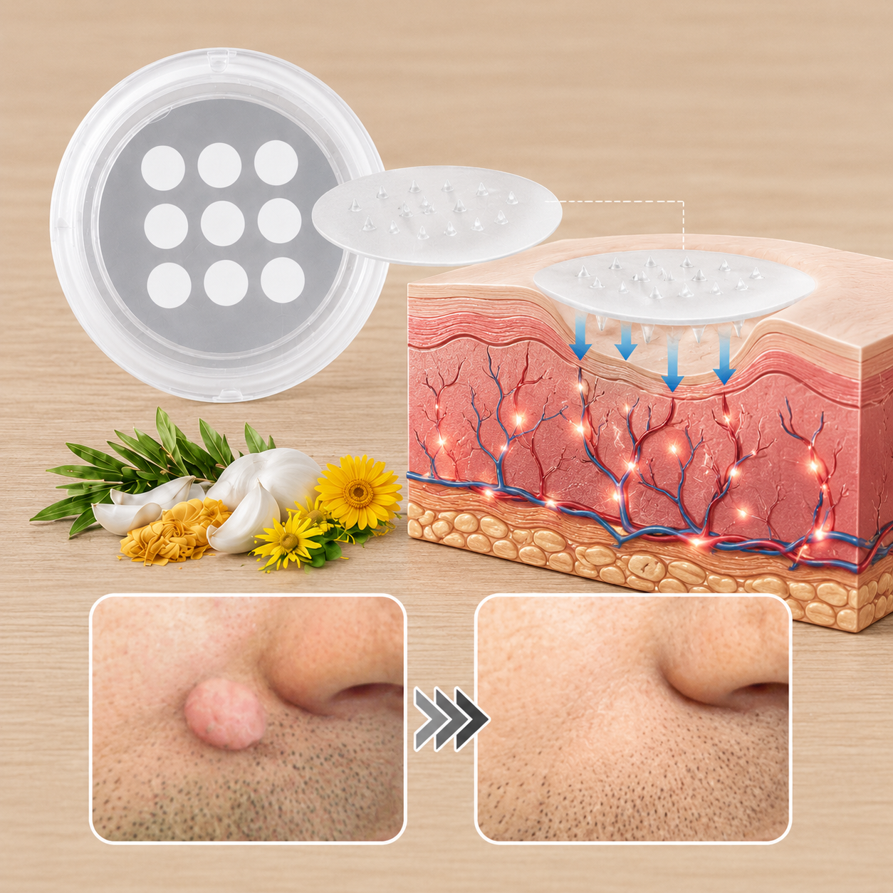 ✨KLENIMORE®2-in-1 Microneedle & Hydrocolloid Patch🍀| Removes Raised Moles, Acne, Flat Warts & Skin Tags | Helps Improve Wrinkles, Scars & Blemishes | Invisible Patches for Face & Body