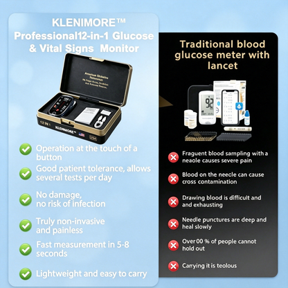 🔥Final 1 Hours : Only Limited Stock Left🏆KLENIMORE™ Non-Invasive Blood Glucose Meter 99.9% Accuracy （Mayo Clinic Recommended）