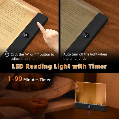✨️Rechargeable LED Book Light – Flat Reading Lamp with 3 Color Modes