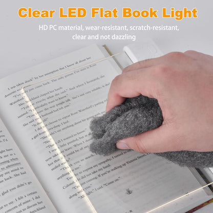 ✨️Rechargeable LED Book Light – Flat Reading Lamp with 3 Color Modes