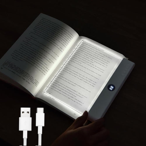✨️Rechargeable LED Book Light – Flat Reading Lamp with 3 Color Modes