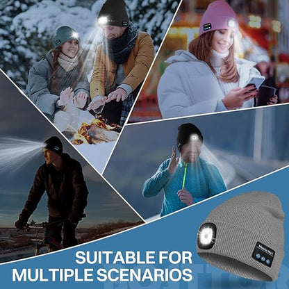 🎄LED Bluetooth Beanie Hat – Wireless Music Knit Cap with Light
