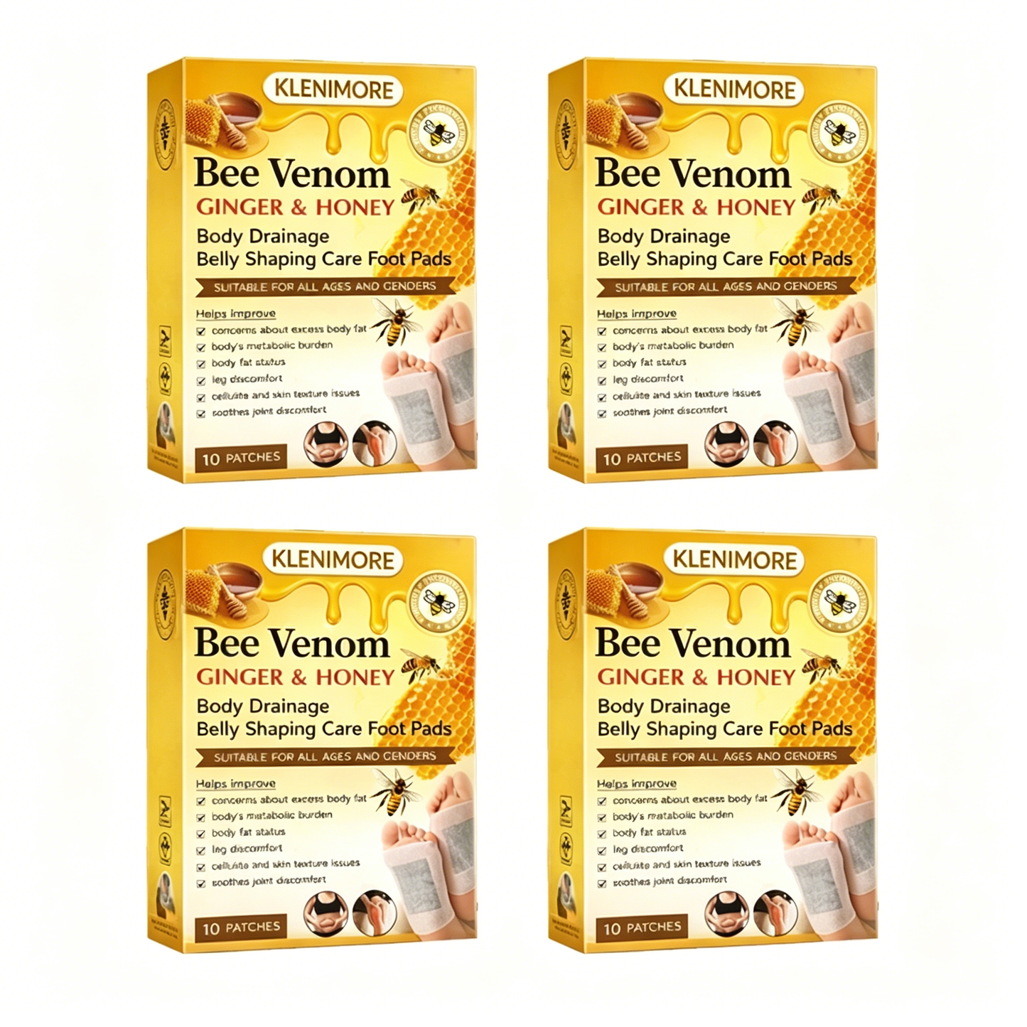 🌎Ends Today: 60% OFF! 🌿Bee Venom Ginger Herbal Foot Patches (Set of 10)