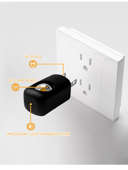 🌙LED Wall Socket Night Light – Smart Plug-in Lamp with Auto Sensor for Home