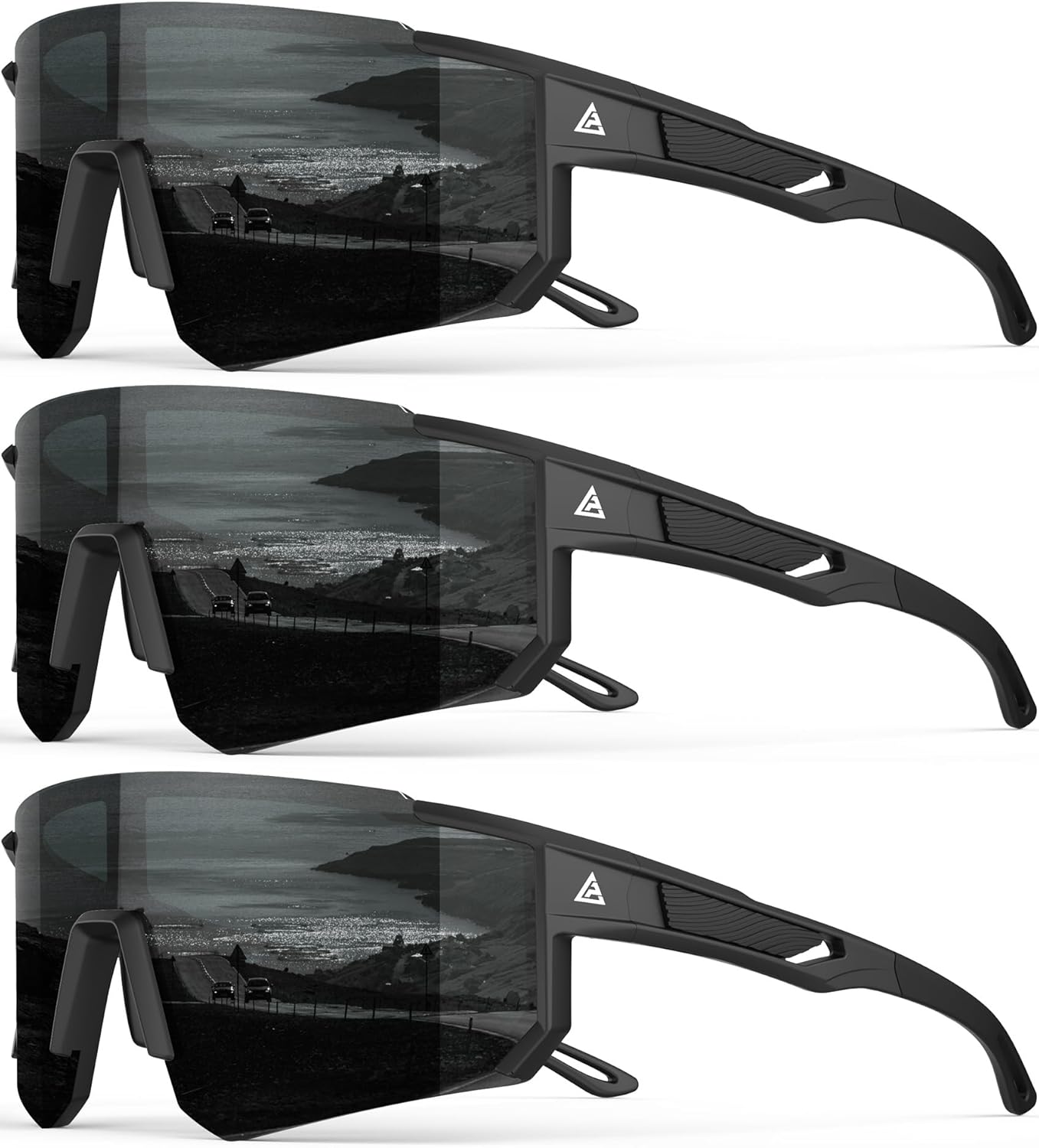 Men’s Polarized Sports Sunglasses – UV400 Wrap Around Shades for Cycling, Running & Out