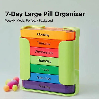 💊7-Day Medication Organizer – Drawer Style Pill Case for Easy Health Management📅