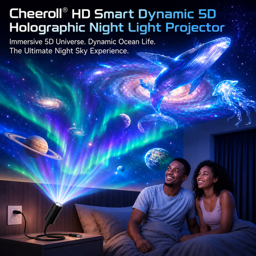 Cheeroll® NEXT-GEN SMART PROJECTION HD Smart Dynamic 5D Holographic Night Light Projector