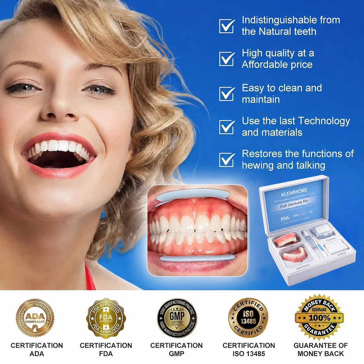 💖 🦷 KLENIMORE™ Custom-Fit Dentures ⏰ ENDS TODAY   70% OFF | Smile with Confidence
