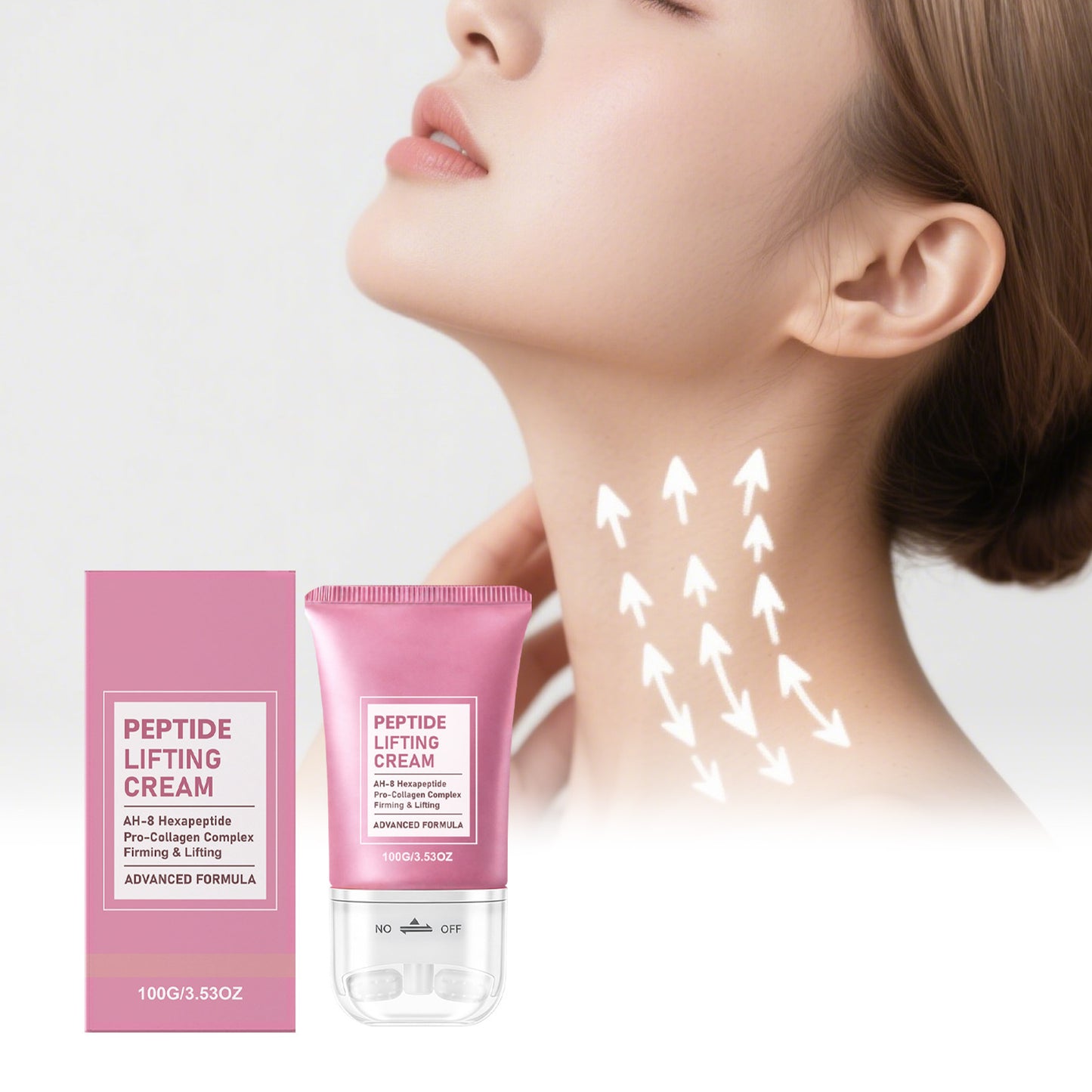 Peptide Lifting Roller Cream 🧴 Collagen and Hyaluronic Acid | Firms the neck, reduces wrinkles and double chin