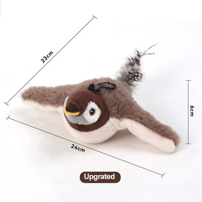 🐱Interactive Cat Toy – Rechargeable Chirping Bird Plush with Catnip