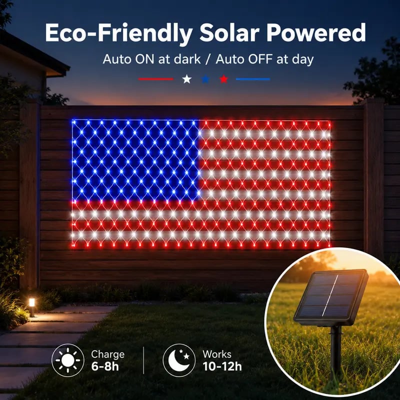 🔥49% Off Sale on July 4-----Solar American Flag Lights Outdoor