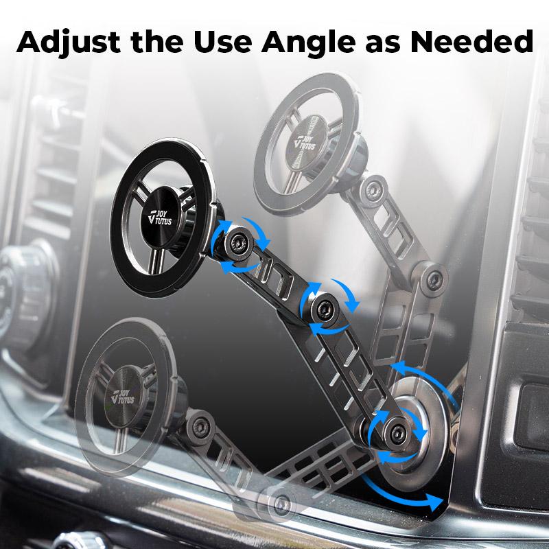 Magnetic Alloy Car Phone Holder – Rotating Folding MagSafe Mount, Compact & Durable for Easy Navigation and Calls