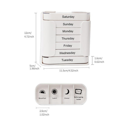💊7-Day Medication Organizer – Drawer Style Pill Case for Easy Health Management📅