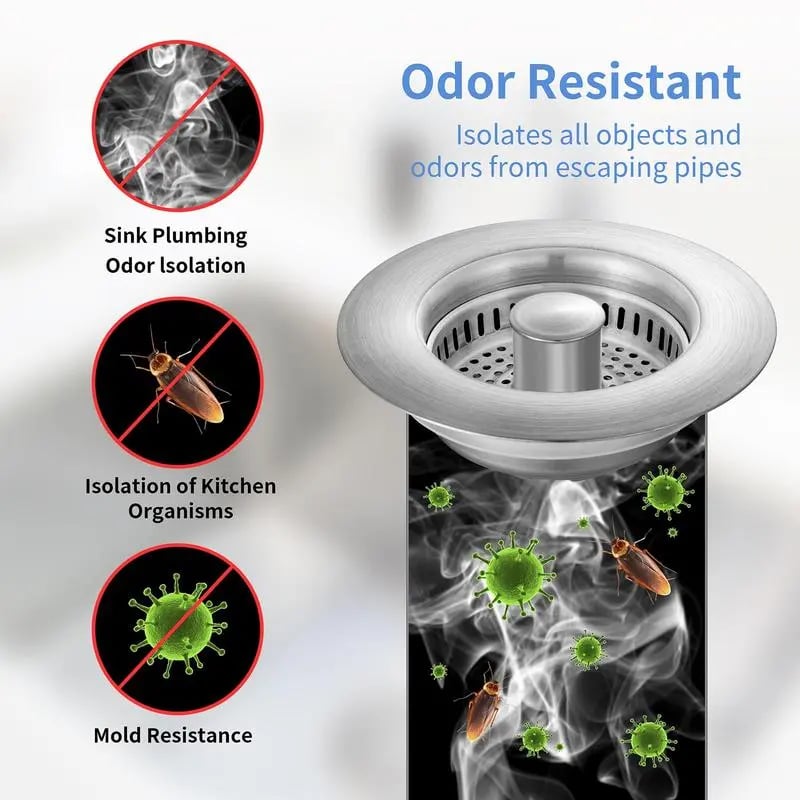Multi-Functional 3 in 1 Kitchen Sink Strainer Stopper Filter Tool