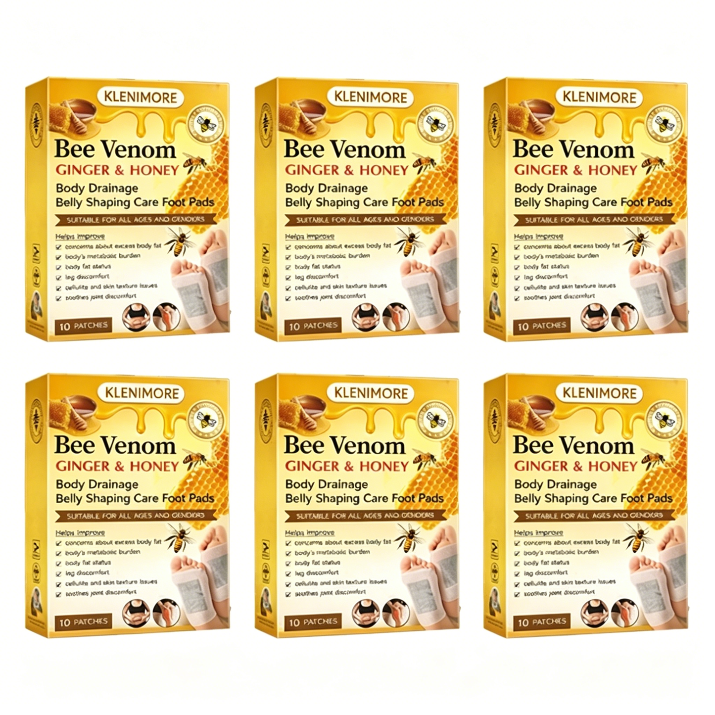 🌎Ends Today: 60% OFF! 🌿Bee Venom Ginger Herbal Foot Patches (Set of 10)