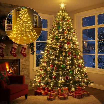 🎄Holiday Pre-Sale🔥Waterproof Christmas Tree Waterfall Lights with Ring