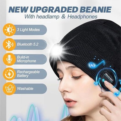 🎄LED Bluetooth Beanie Hat – Wireless Music Knit Cap with Light
