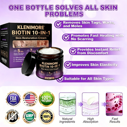 Made and Shipped from USA ✨KLENIMORE™ Biotin 10-in-1 Skin Restoration Cream 🍀