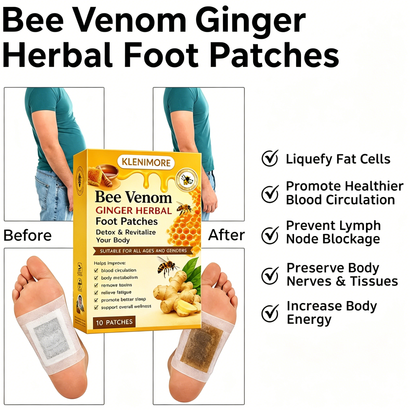 🌎Ends Today: 60% OFF! 🌿Bee Venom Ginger Herbal Foot Patches (Set of 10)