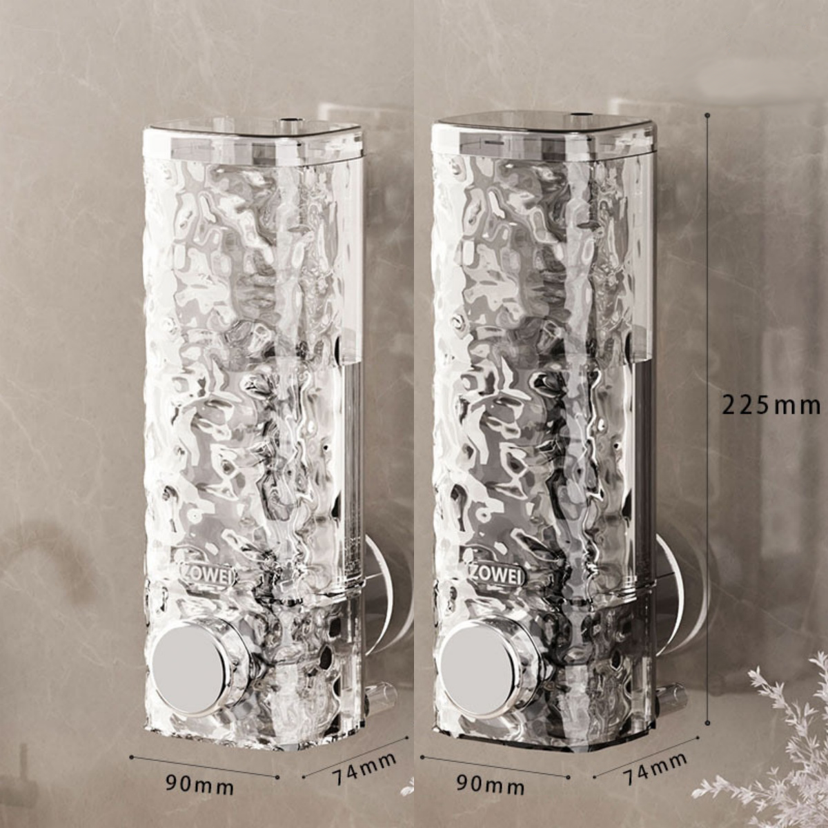 2-Pack Wall Soap Dispenser – Refillable Transparent Shower Bottles
