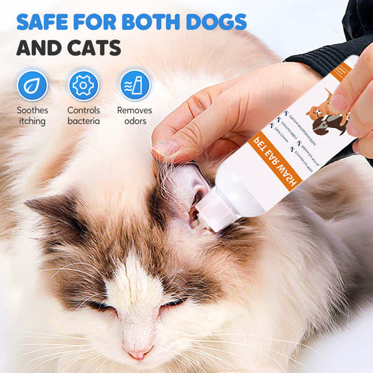 📢✨ Pet Ear Cleaner - Gentle Formula with Soothing Aloe for Dogs & Cats, Prevents Infections & Odor 🌿